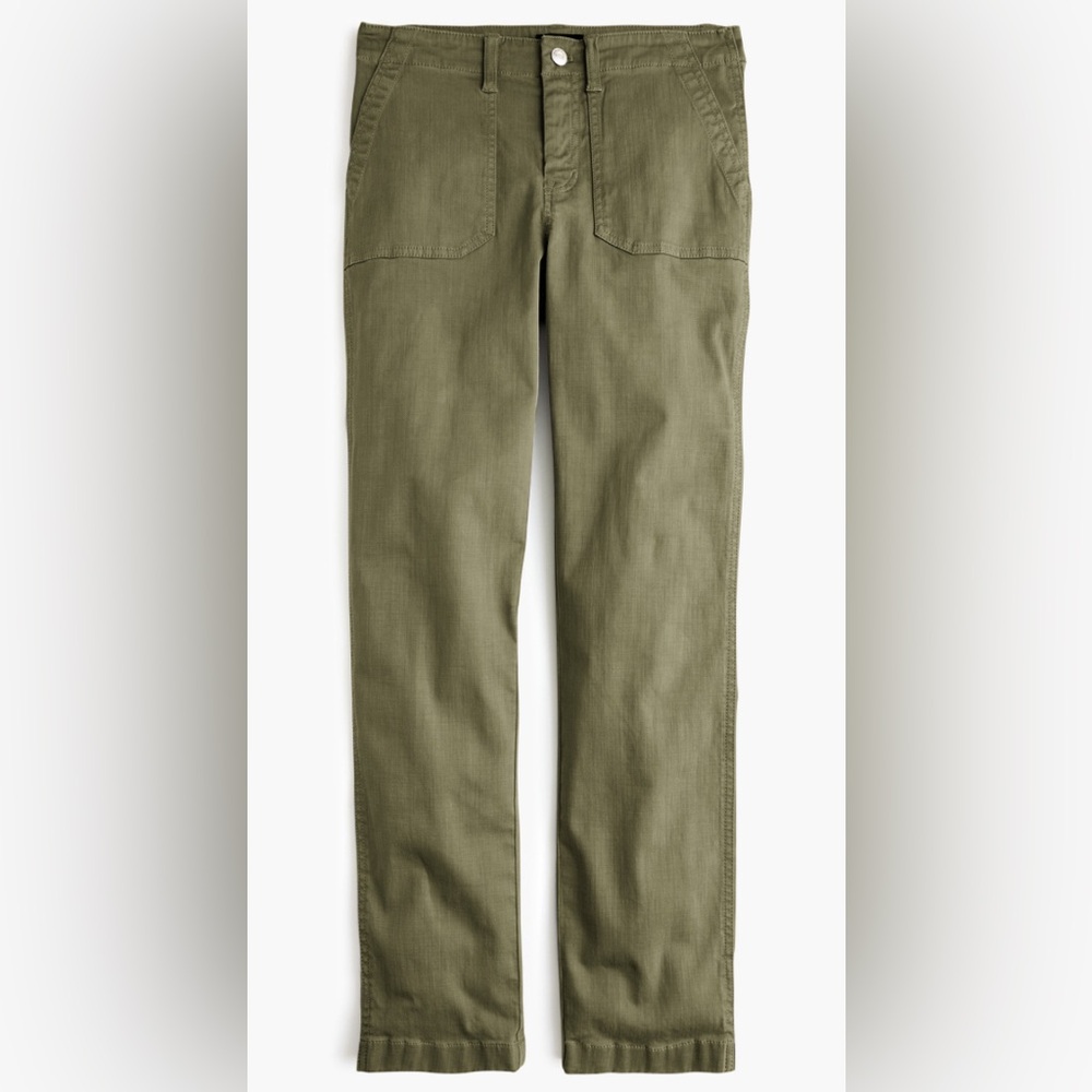 J. Crew vintage straight cargo sateen high waist pant
